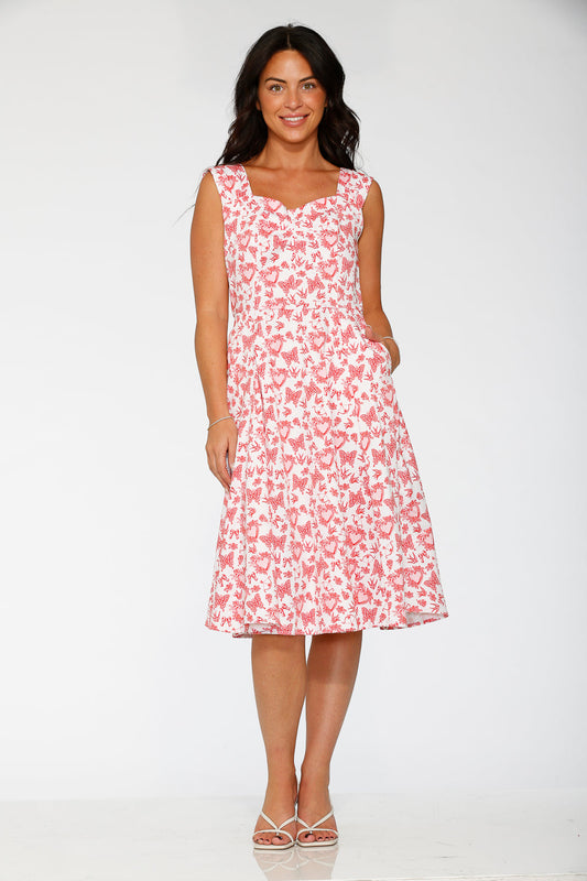 20126 Heart Angel Swing Dress in White