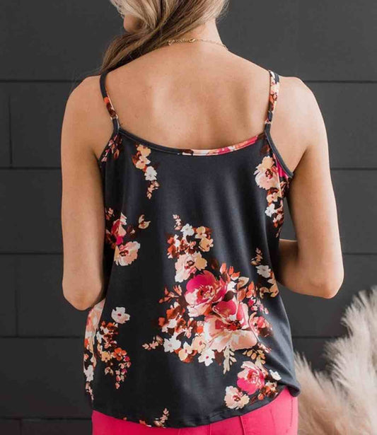 Floral Print Spaghetti Strap Tank Top