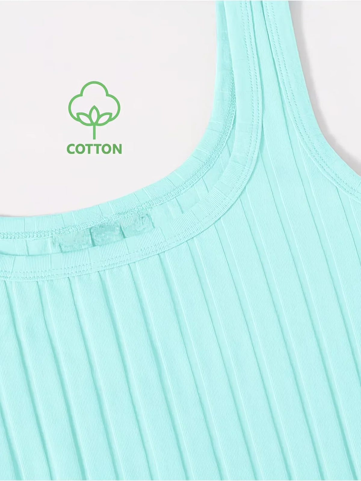 3 Vestidos Ajustados de Color Sólido con Textura Acanalad...