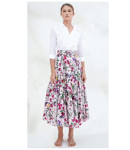 Aster Skirt Light Nude Midi Skirt