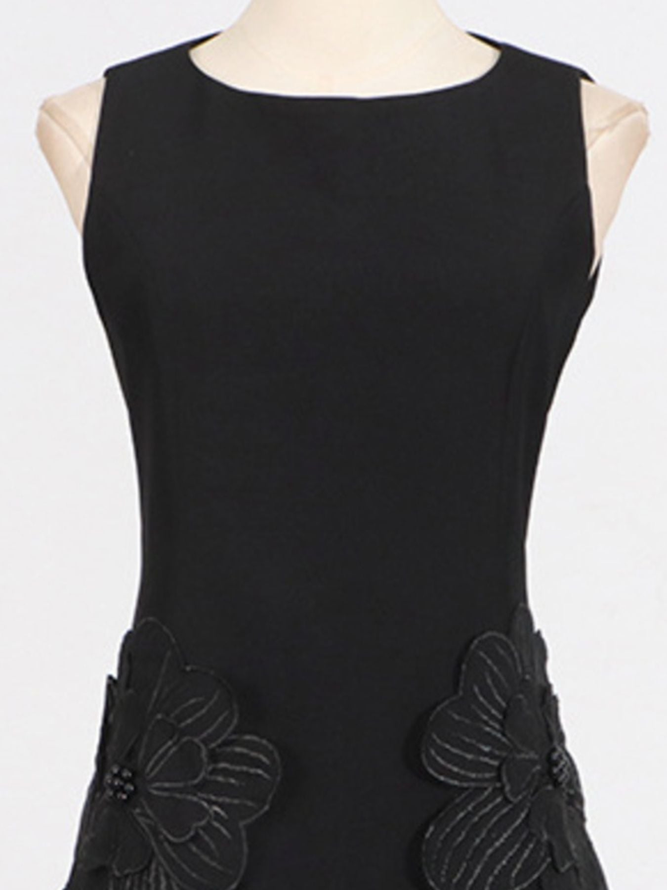 Flower Round Neck Sleeveless Dress