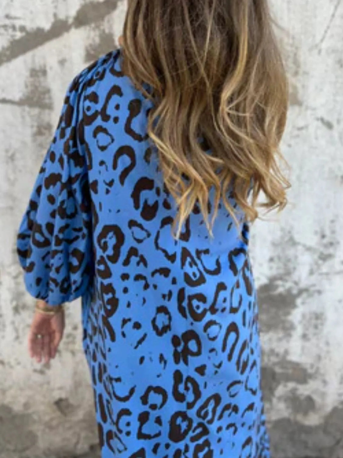 Printed V-Neck Dress with Pockets