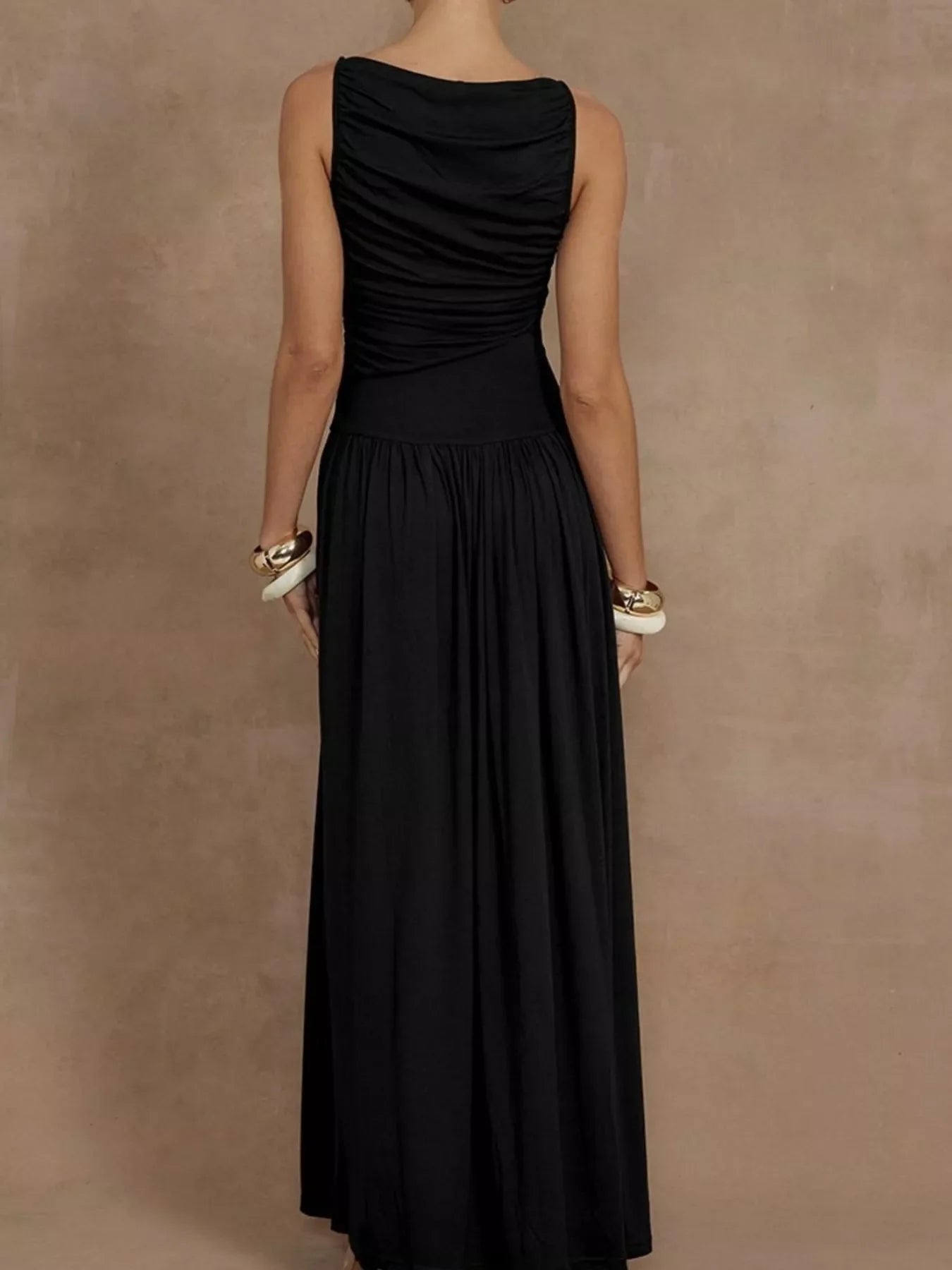 Ruched Sleeveless Maxi Dress