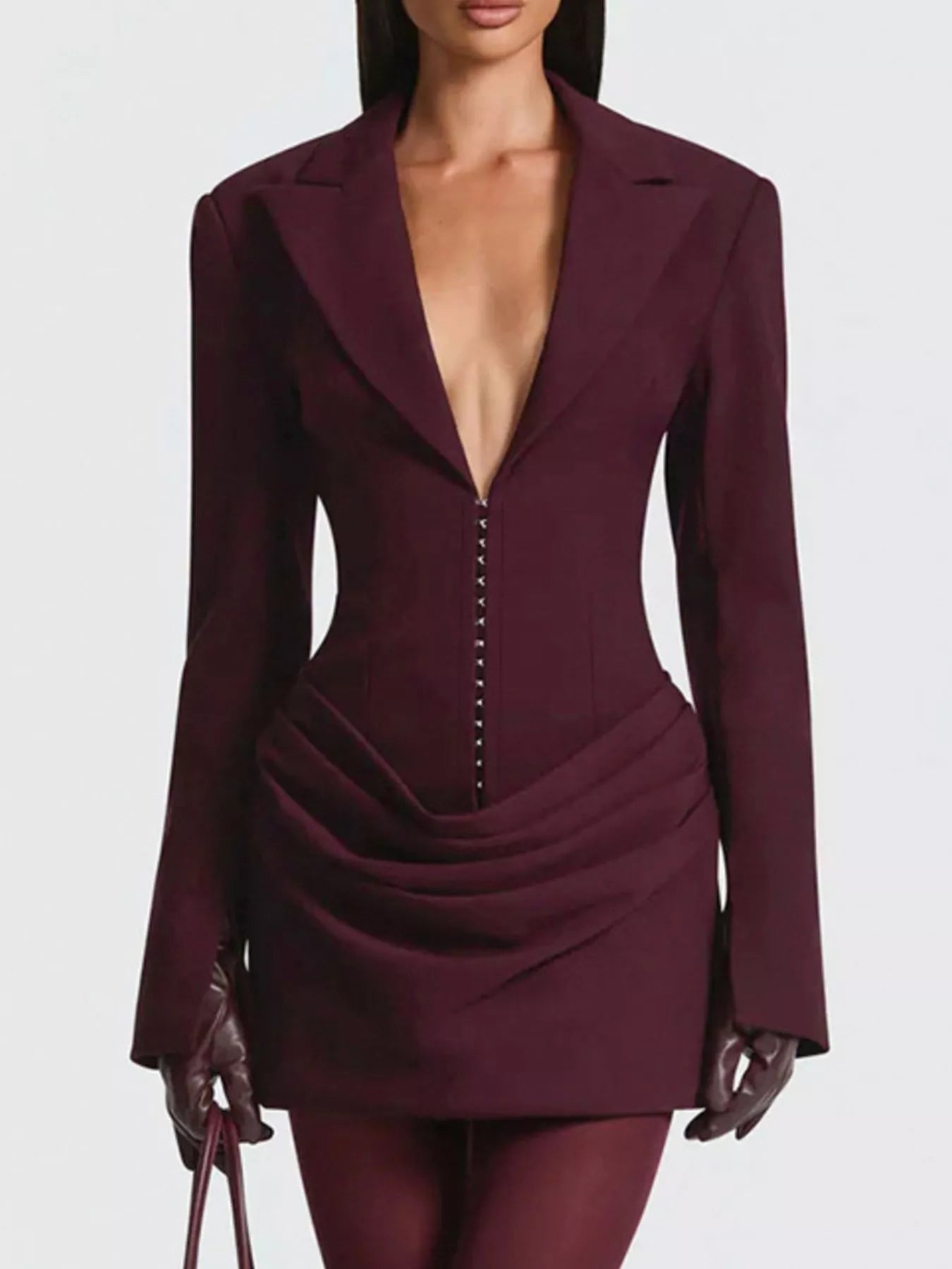 Blazer-Style Long Sleeve Mini Dress