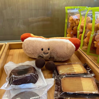 Hot Dog Plush Toy with Cute Dangly Feet  – Kawaii Soft Toy for Kids & Adults