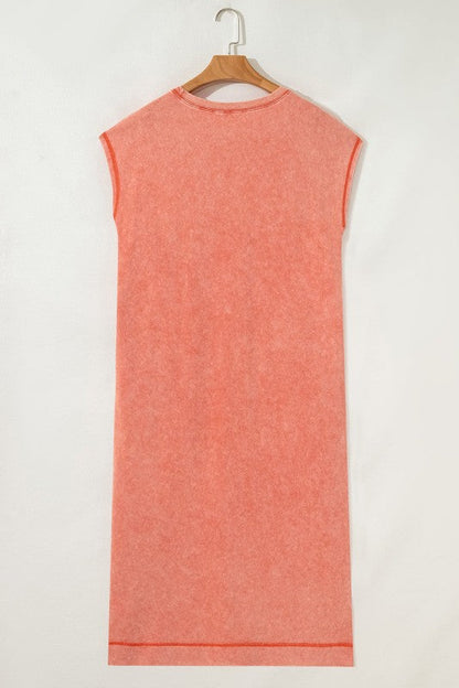 Eloise Mineral Wash Pocketed T-shirt Long Dress