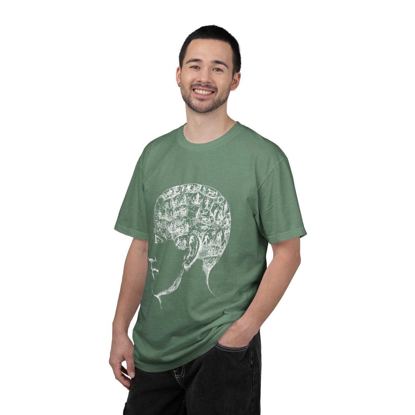 Youth Profile Collage T-Shirt — Vintage Silhouette Art Tee