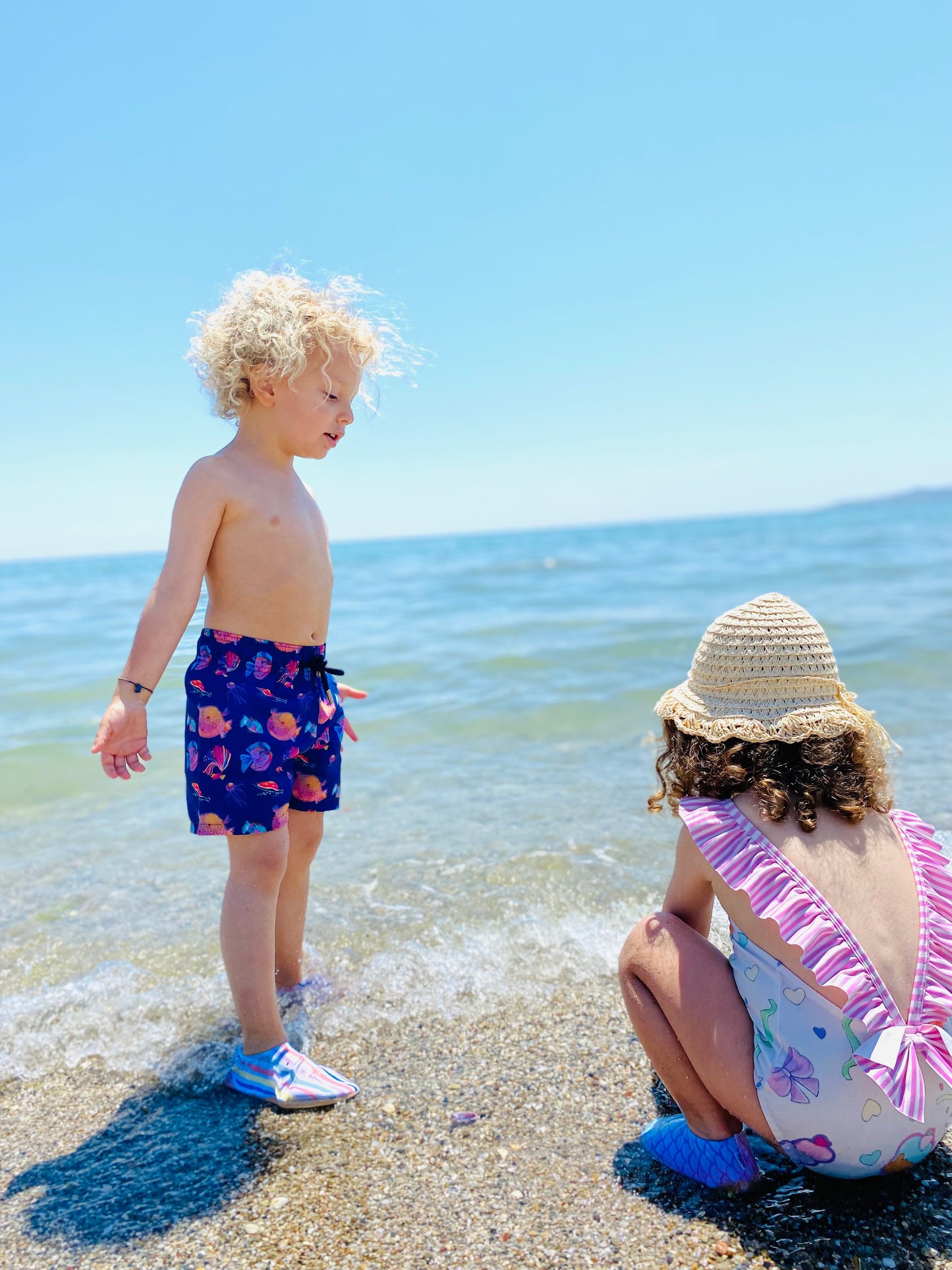 Non-Slip Sole, Unisex Baby, Children's Sea Shoes, Pool Booties, Rainbow