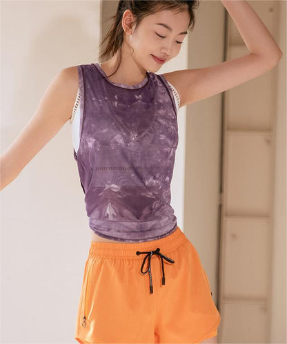 Mesh Breathable Sports Blouse Women Running Workout Quick Drying T shirt Sleeveless Vest Yoga Clothing Top