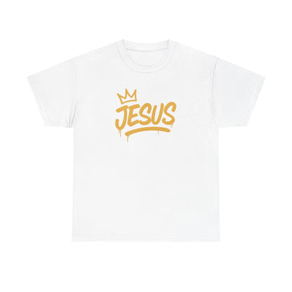Jesus Crown Tee — Gold Script Inspirational T-Shirt