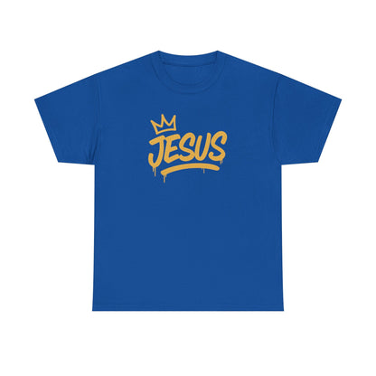 Jesus Crown Tee — Gold Script Inspirational T-Shirt