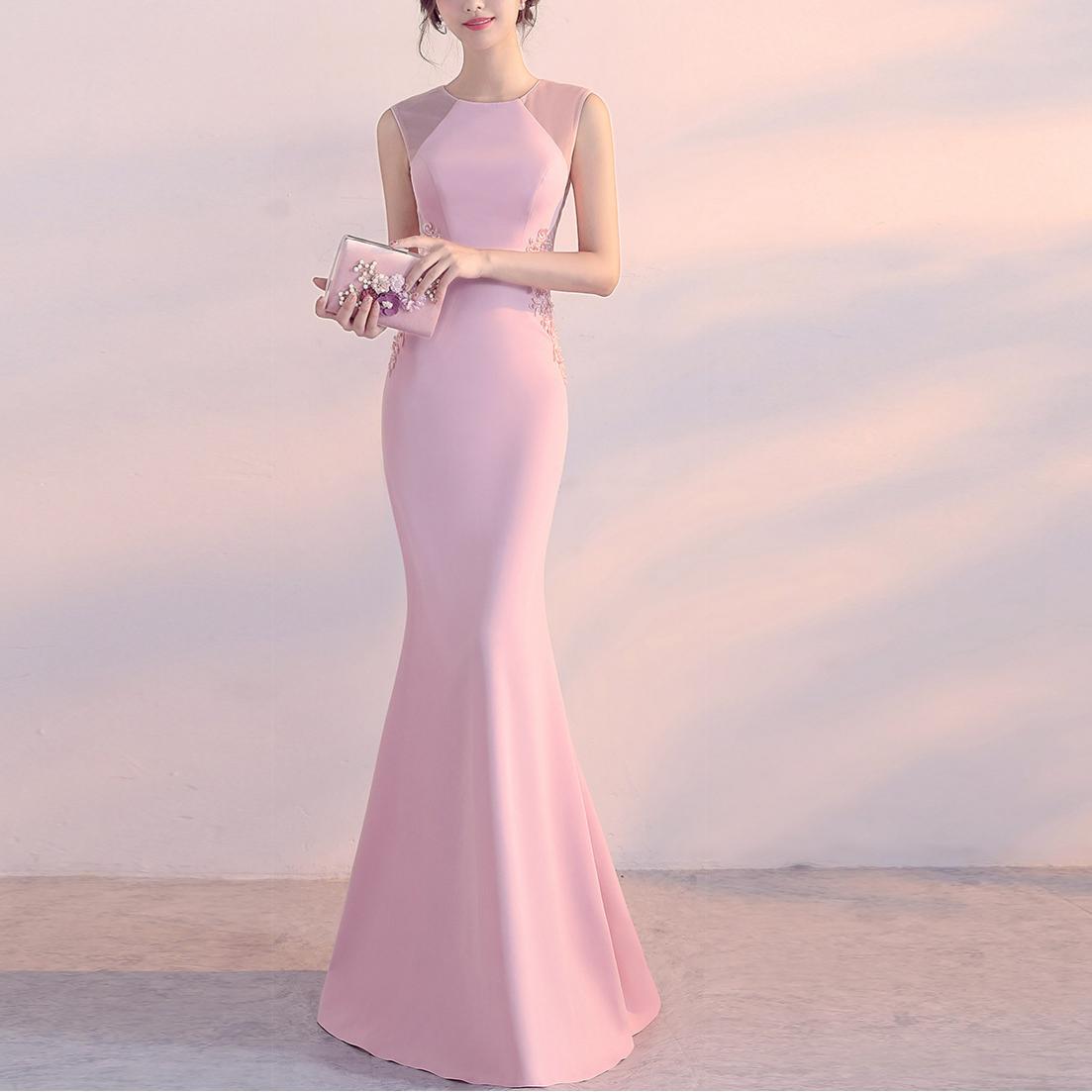 Evening Dress Women Cocktail Host Slim Fit Elegant Five Colors Party Dress Maxi Dress