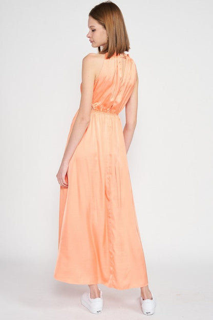 SLEEVELESS MAXI DRESS WITH CUTOUT See size chart under “more details”