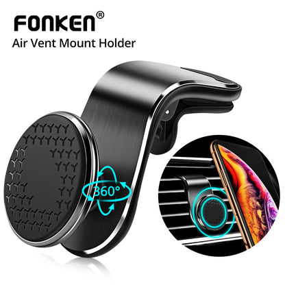 Magnetic Car Phone Holder – 360° Rotating Air Vent Mount