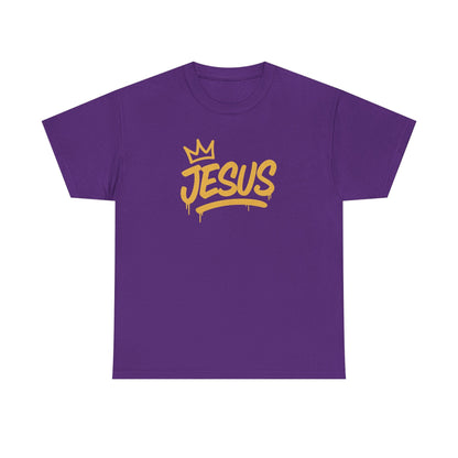 Jesus Crown Tee — Gold Script Inspirational T-Shirt
