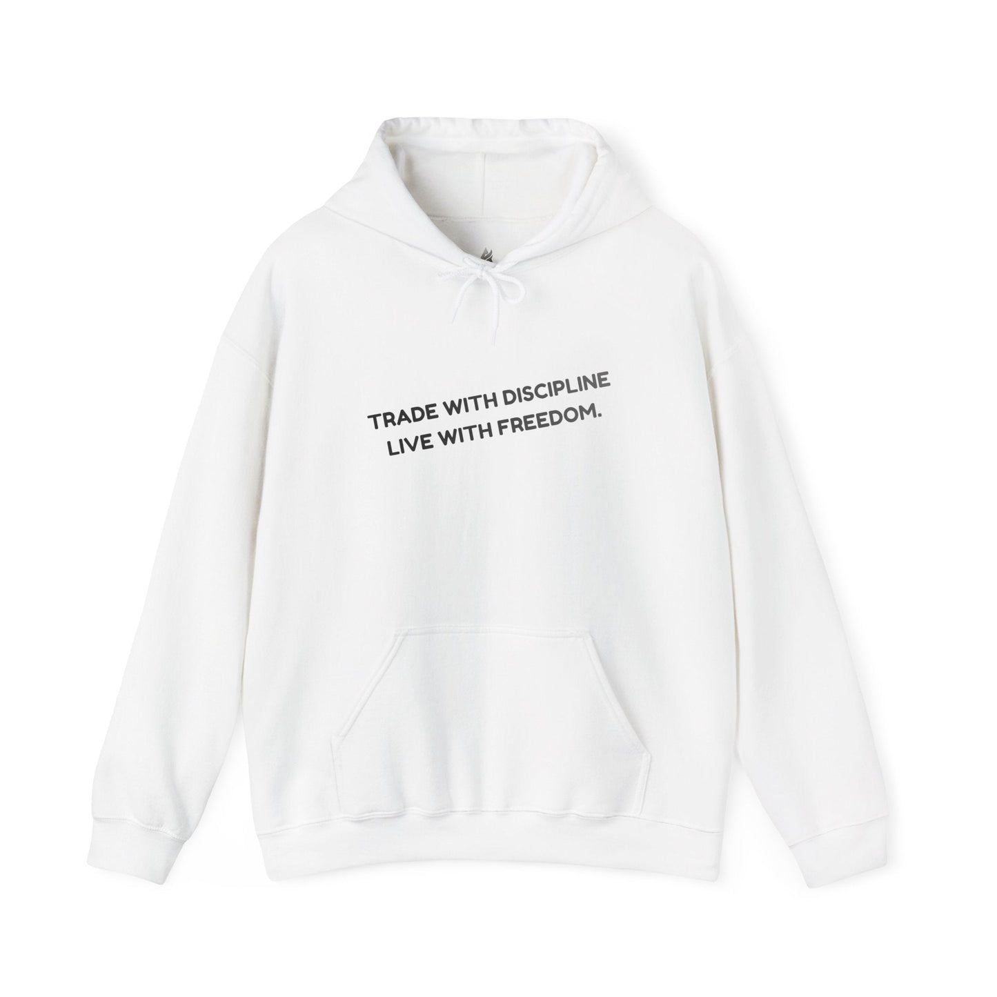 Hoodie — "Trade with Discipline, Live with Freedom" Minimal Motivational Pullover