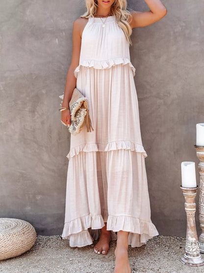 Ruffled Tiered Sleeveless Maxi Dress