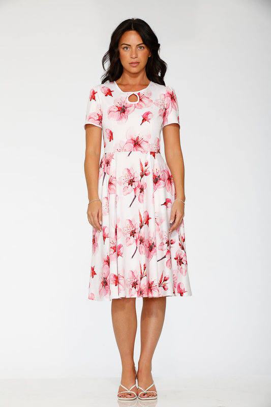20562 White Orchid Bloom Swing Dress