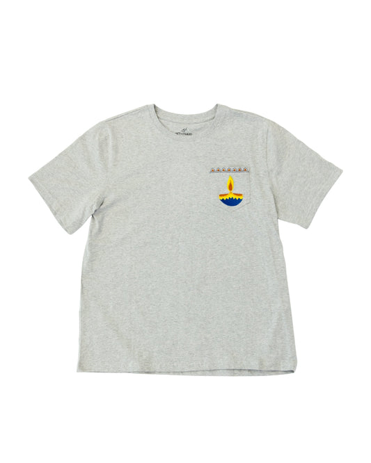 Adult Short Sleeve Pocket Tee – Blue Diya
