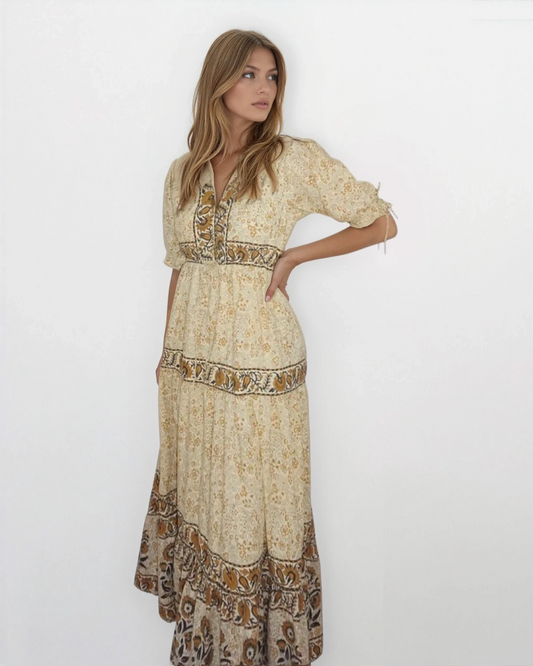 Grazia Dress in Black Jacobean