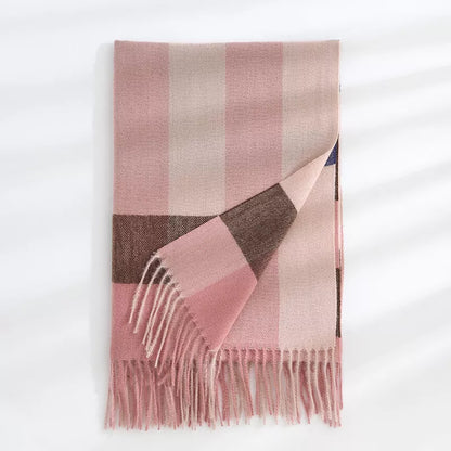 Plaid Tassel Scarf
