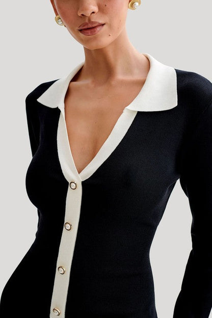 WOMEN FASHION SWEATER MINI DRESS