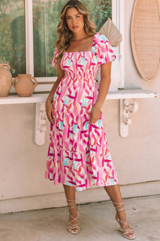 Dalia Smocked Ruffle Tiered Dress