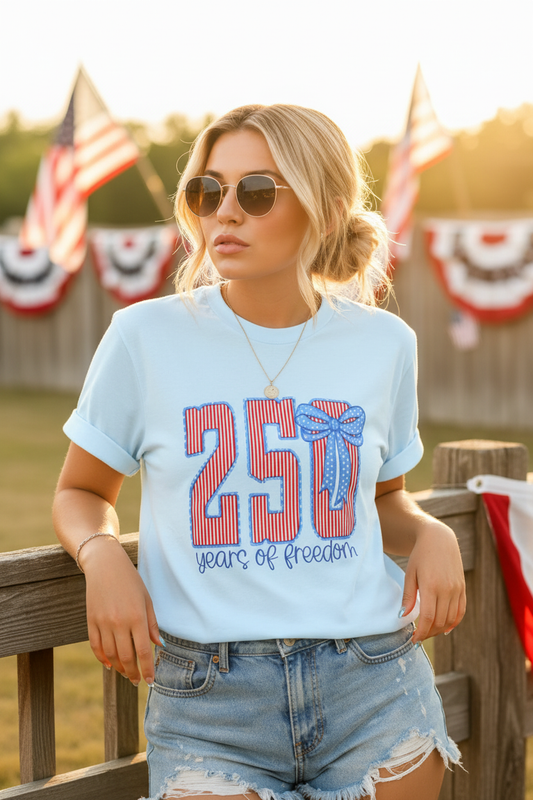 250 Years of Freedom Striped Graphic Tee