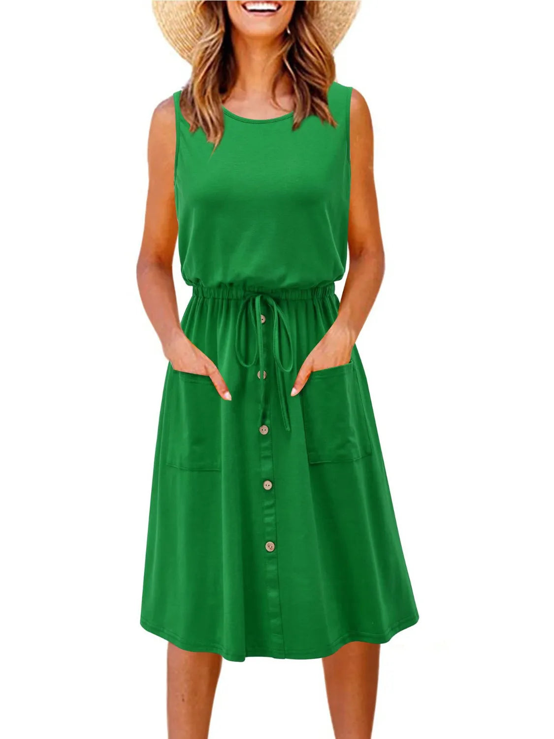 Round Neck Sleeveless Tank Dress