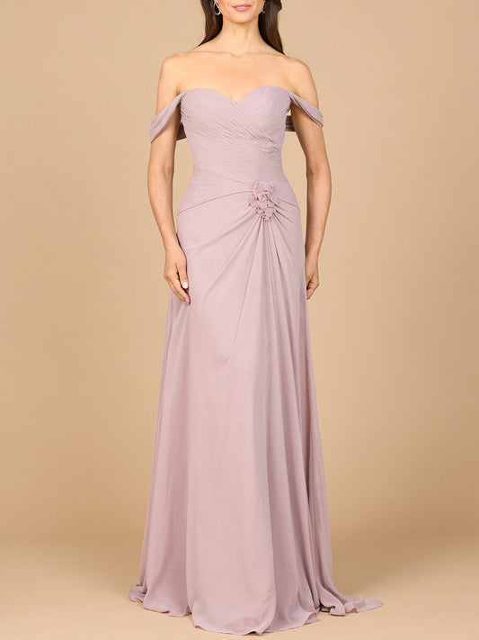 Off Shoulder Chiffon Dress