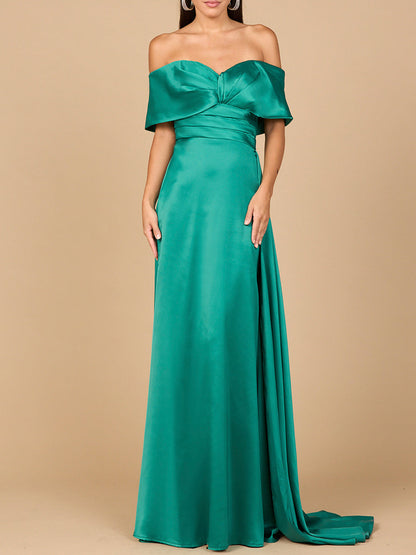 Off Shoulder Satin Dress