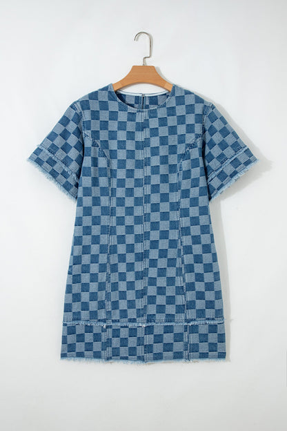 Jessie Hem Checkered Mini Dress