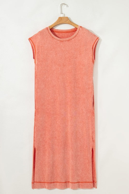 Eloise Mineral Wash Pocketed T-shirt Long Dress