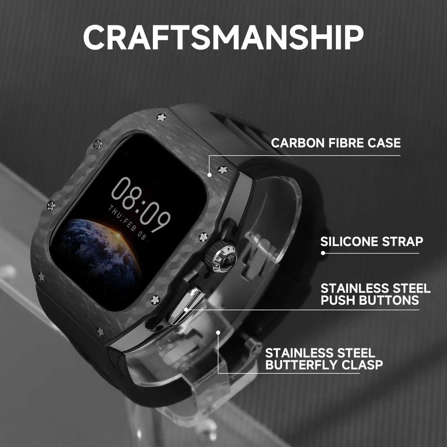 Luxury Mod Kit for Apple Watch 10/11 (42/46mm) - Rose Gold Edition