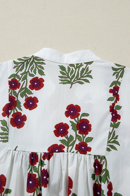 Halo Sleeve Loose Floral Dress