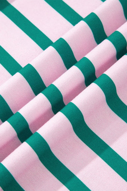 Stripe Colorblock Patchwork Side Slit Sweatshirt