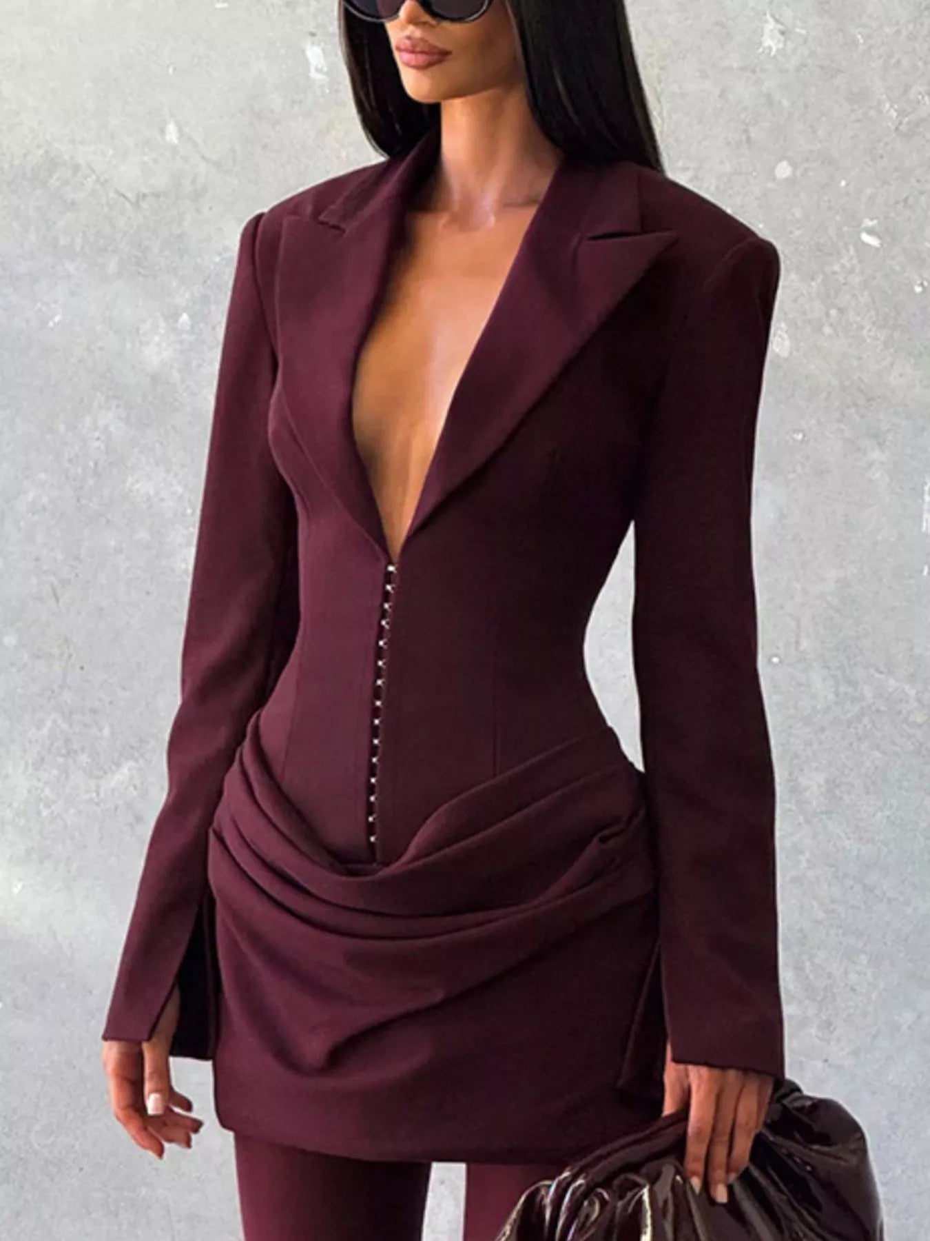 Blazer-Style Long Sleeve Mini Dress