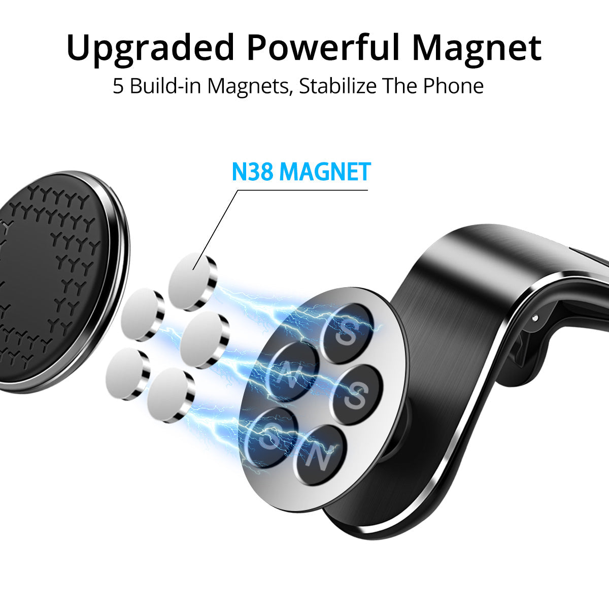 Magnetic Car Phone Holder – 360° Rotating Air Vent Mount