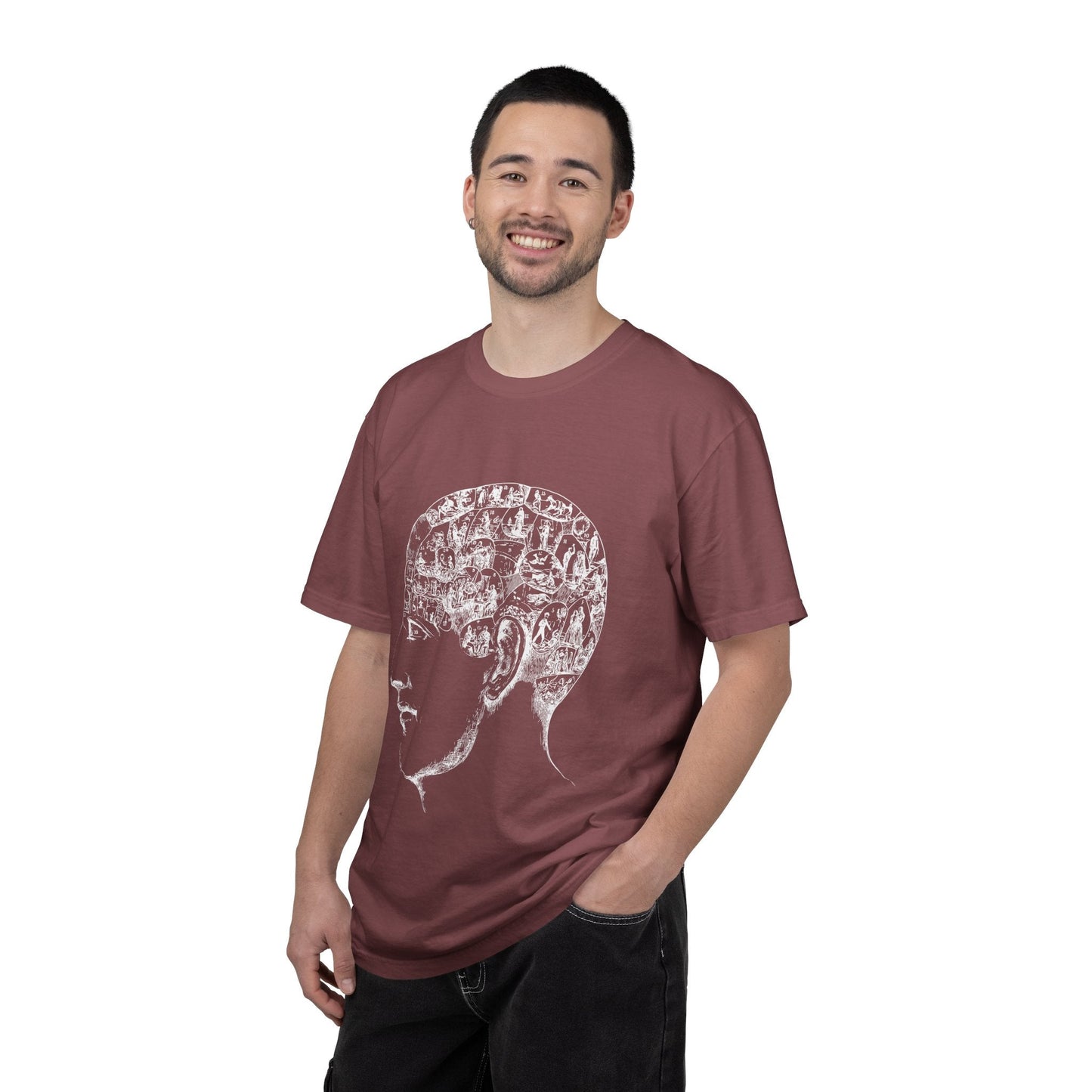 Youth Profile Collage T-Shirt — Vintage Silhouette Art Tee