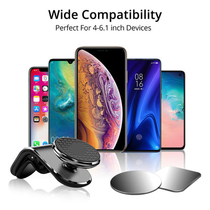 Magnetic Car Phone Holder – 360° Rotating Air Vent Mount