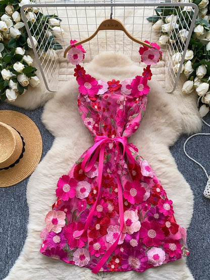 Floral Tie Waist Mini Dress