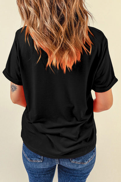 Black Teach Bow Graphic Holiday Tee
