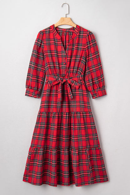 Della Ruffle Hem Long Dress