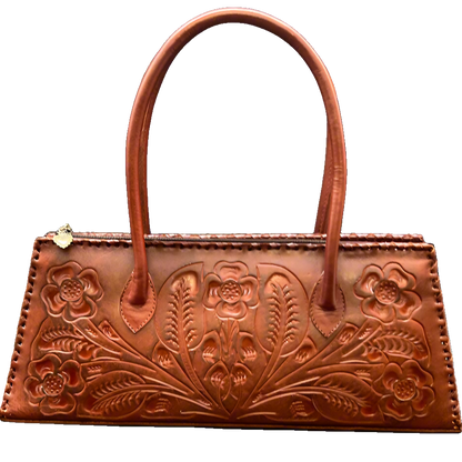 The Abby| Floral Hand-Tooled Leather Clutch & Crossbody