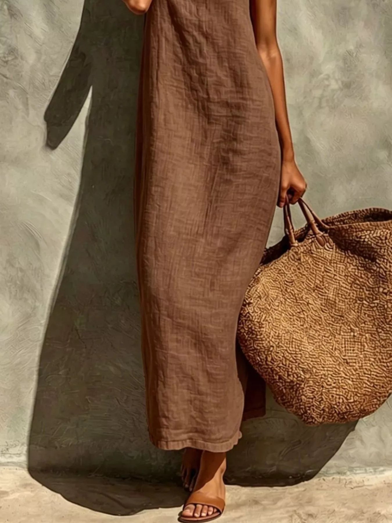 Sleeveless Linen Casual Maxi Dress