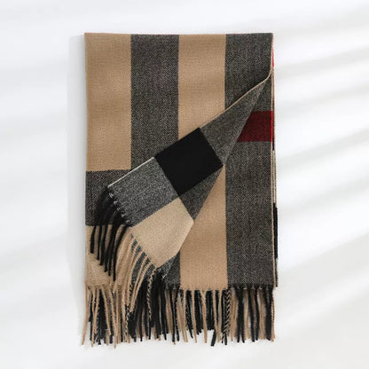 Plaid Tassel Scarf