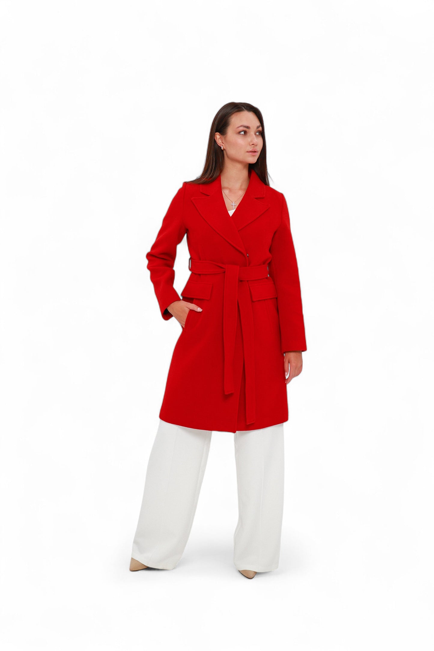 Lafayette Cashmere Blend Overcoat in Ruby