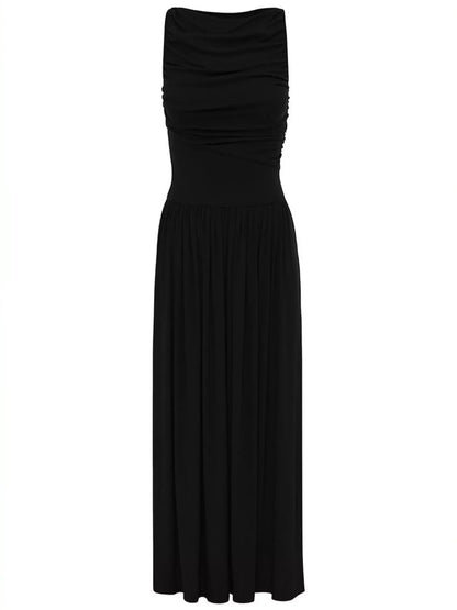 Ruched Sleeveless Maxi Dress