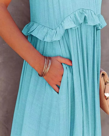 Ruffled Tiered Sleeveless Maxi Dress