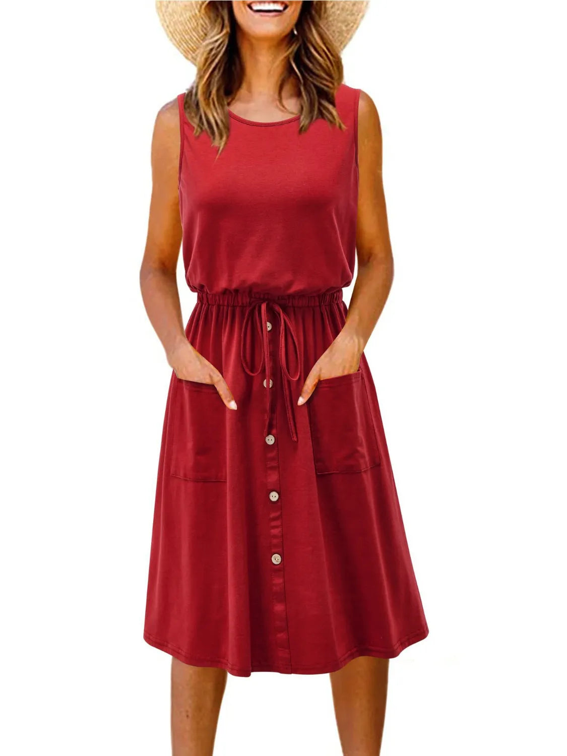 Round Neck Sleeveless Tank Dress